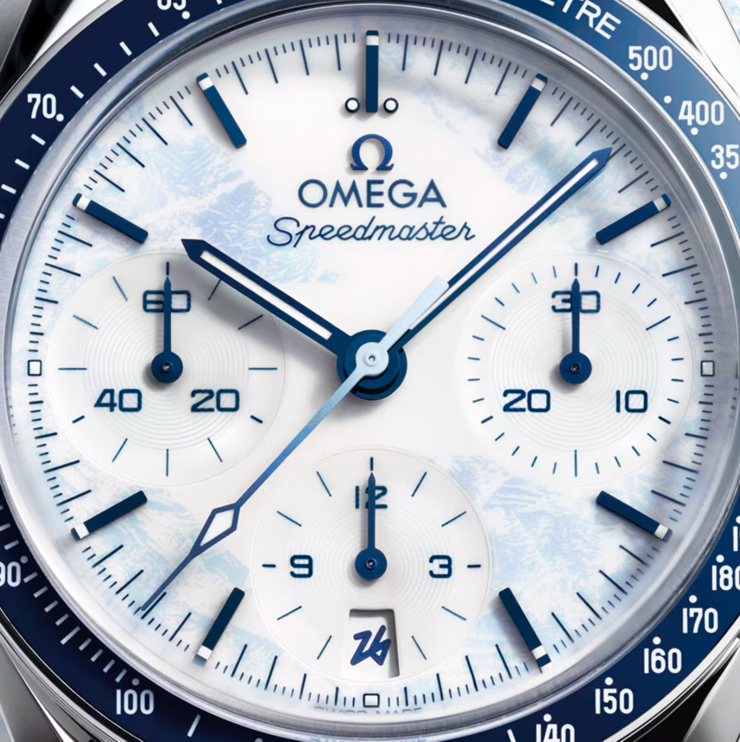Esfera del Omega Speedmaster 38 mm Milano Cortina 2026
