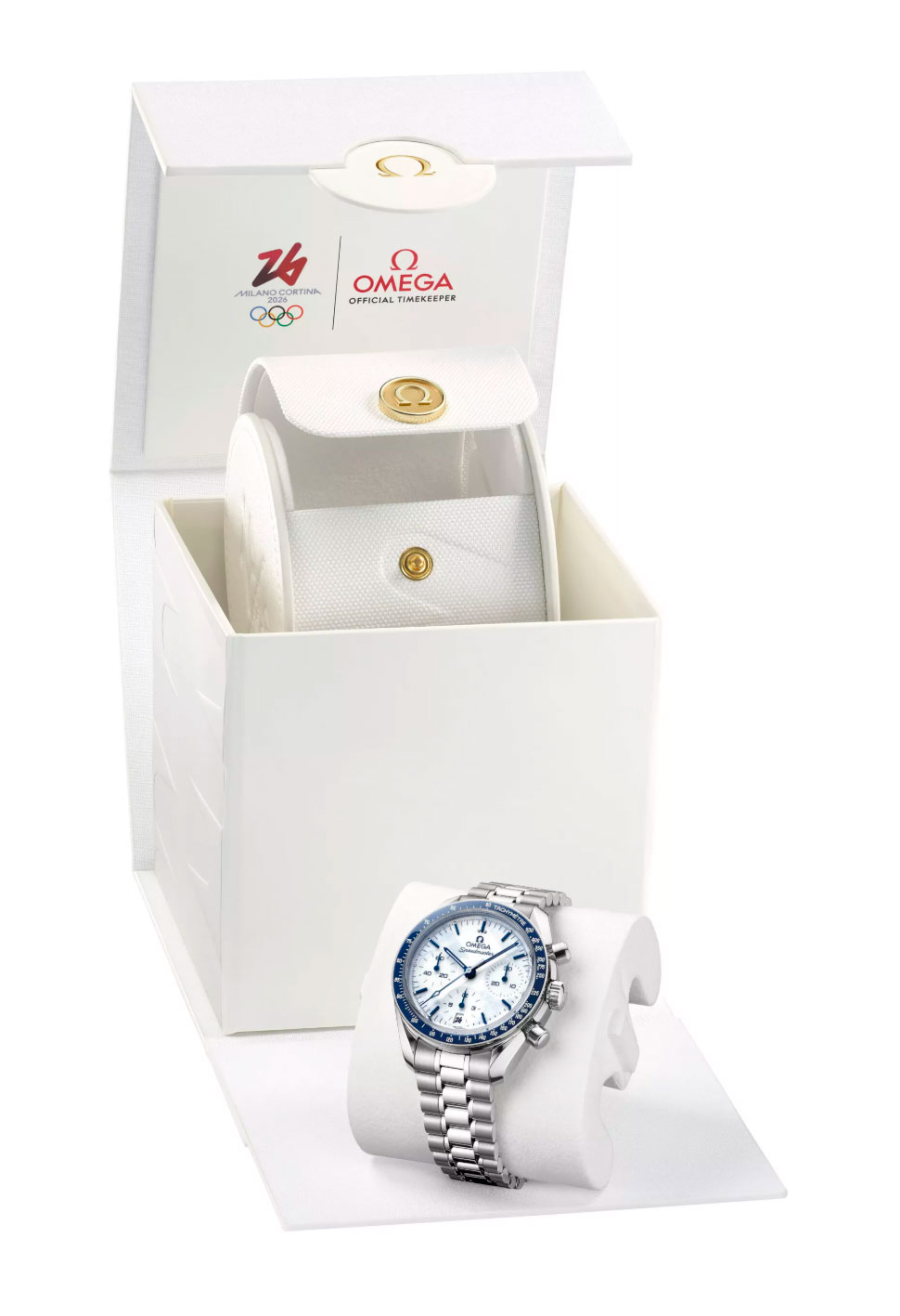 Caja del Omega Speedmaster 38 mm Milano Cortina 2026