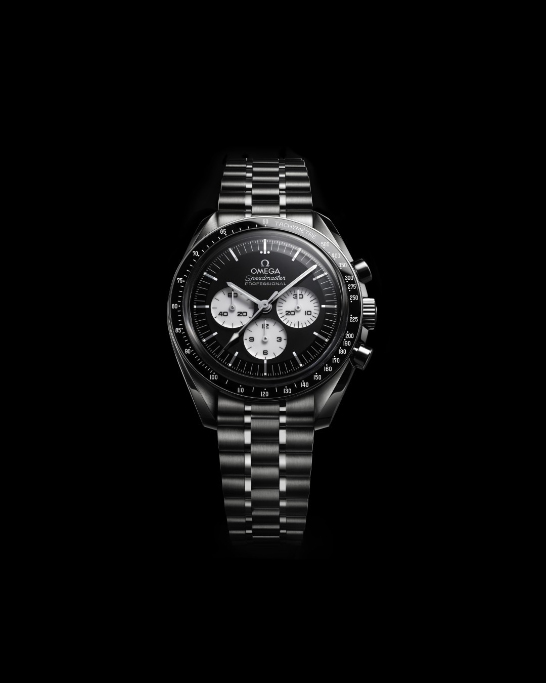 Omega Speedmaster Moonwatch Panda Inverso en acero