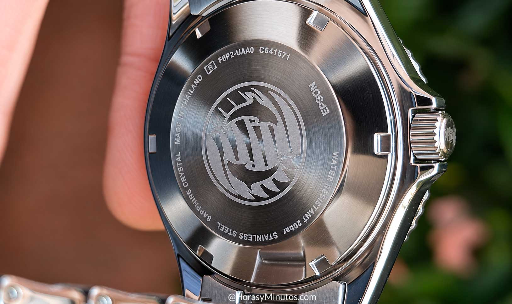 Trasera de los Orient Mako GMT