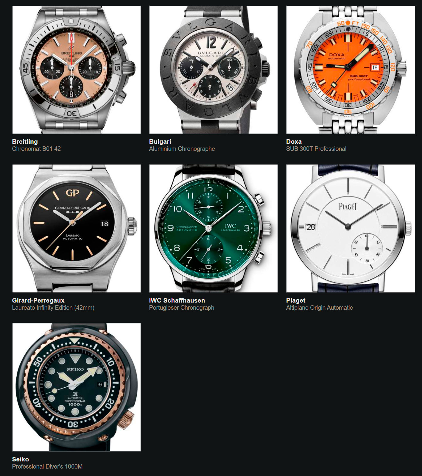 Relojes preseleccionados para el Gran Premio de Relojería de Ginebra 2020 Iconos