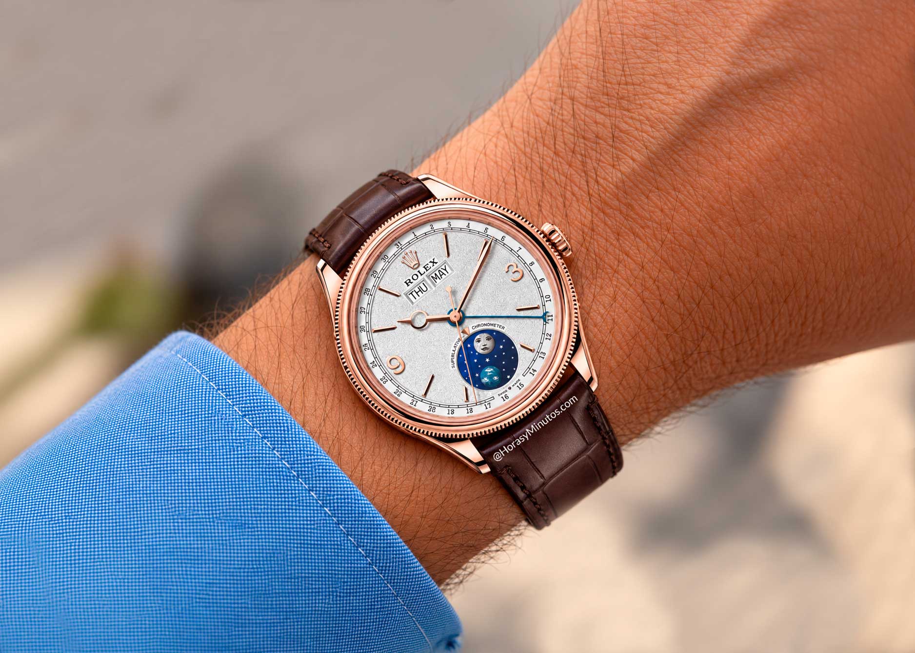 El Rolex Perpetual Padellone Everose, en la muñeca