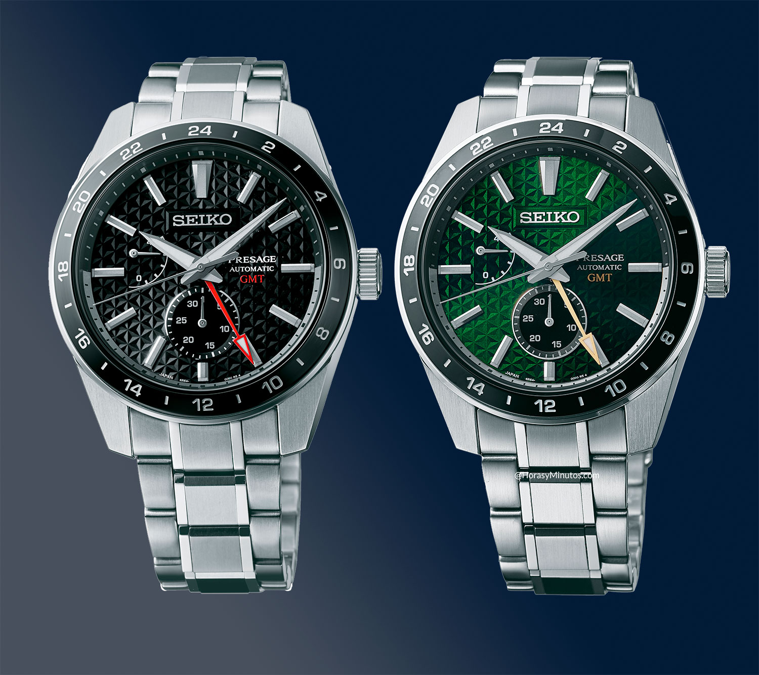 Seiko Presage Sharp Edged GMT negro y verde