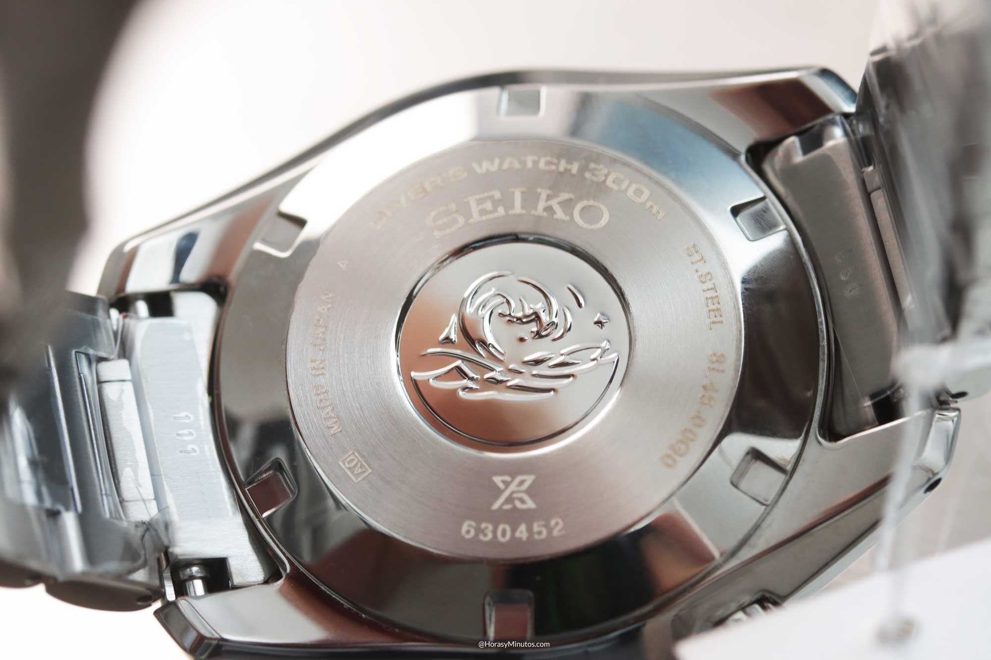 Trasera del Seiko Prospex Marinemaster 1968 Heritage