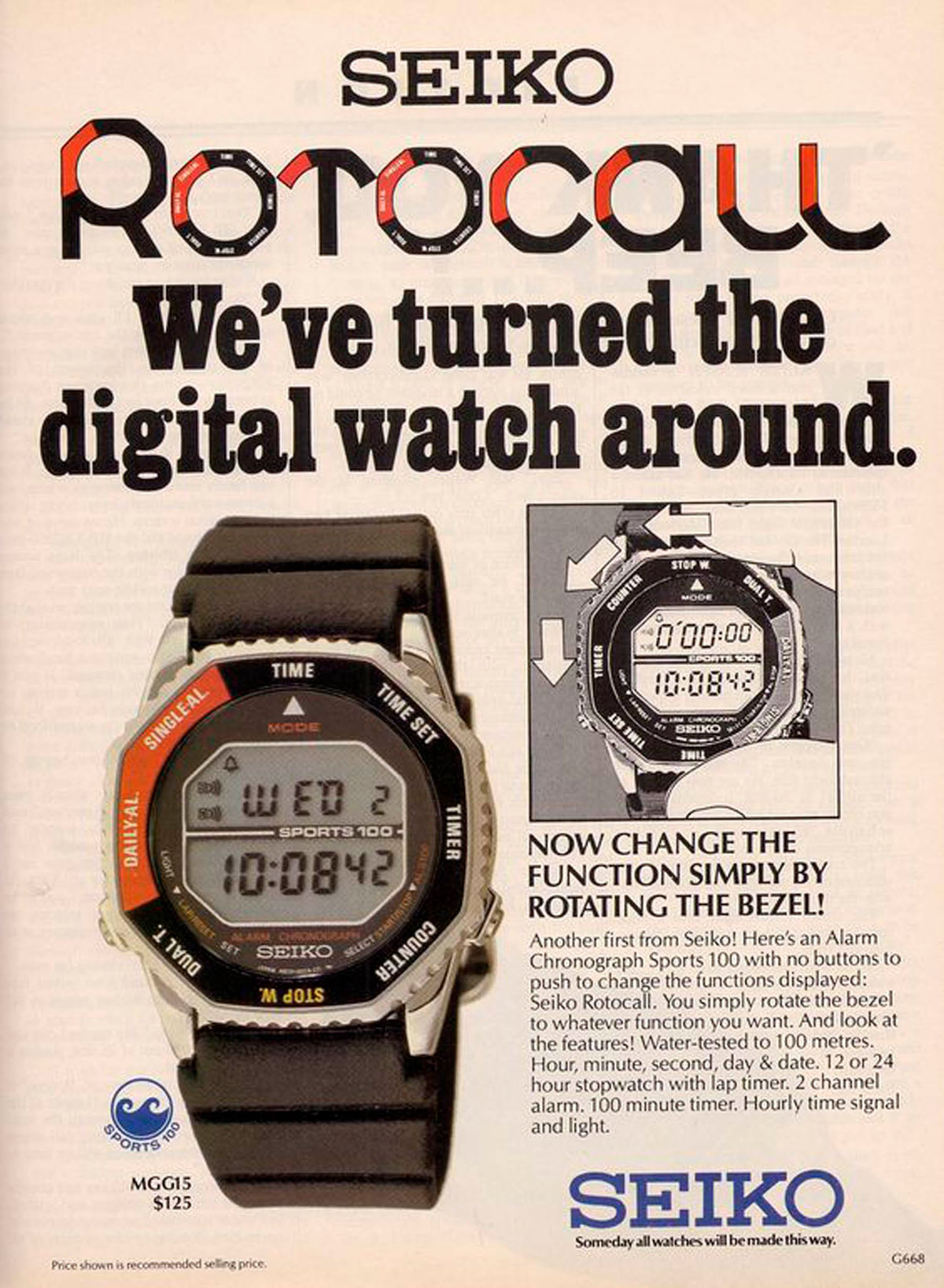 Anuncio original del Seiko Rotocall