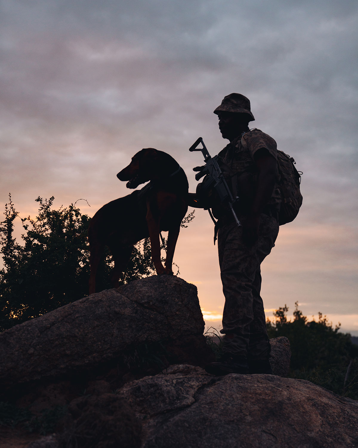 Soldado del Kruger National Park en vigilancia contra los cazadores furtivos