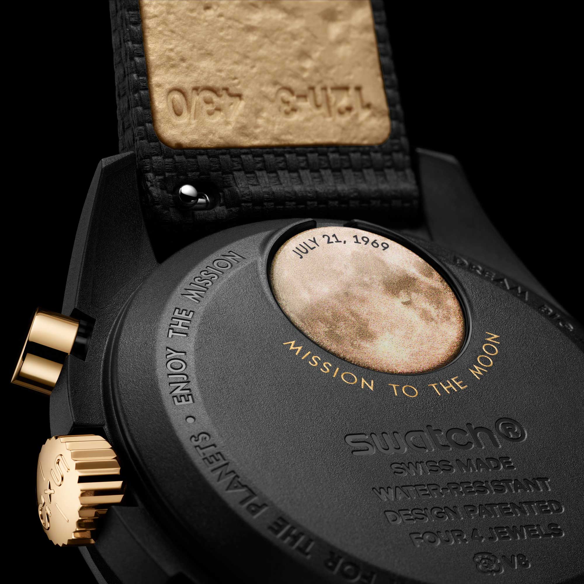 Trasera del Swatch Mission to the Moon 1969
