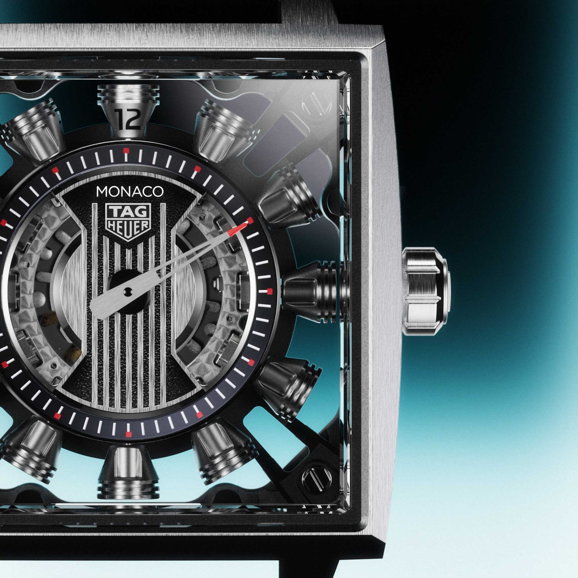 Detalle de los índices del TAG Heuer Monaco Speed 12 