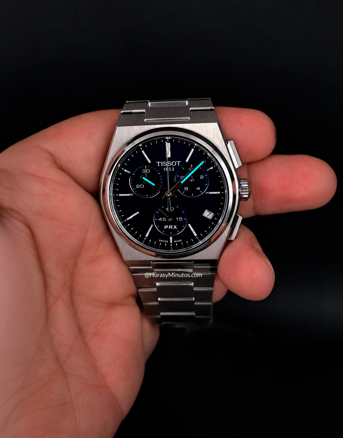 Tratamiento con Super-LumiNova del Tissot PRX Cronógrafo Cuarzo