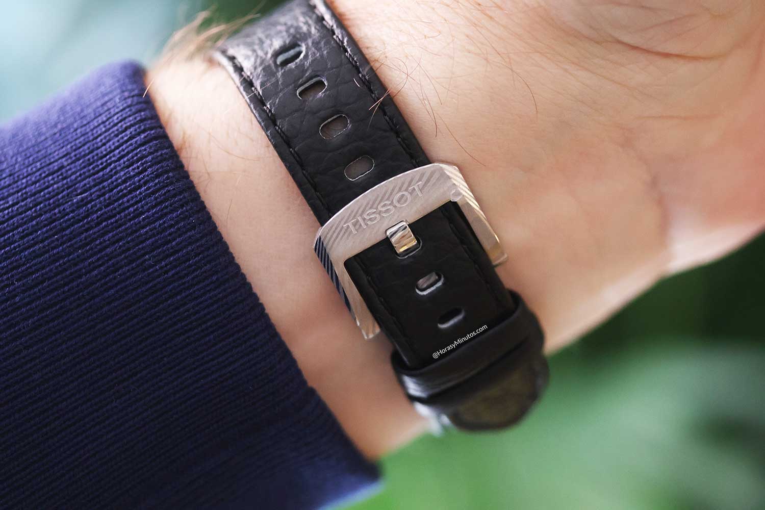 Hebilla del Tissot PRX 38 mm acero damasco