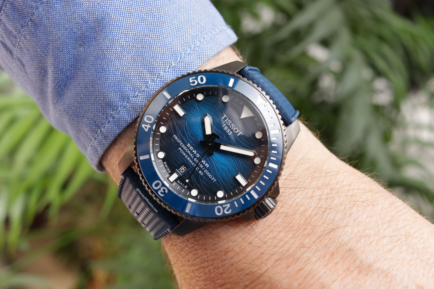 Así queda el Tissot Seastar 2000 Professional azul