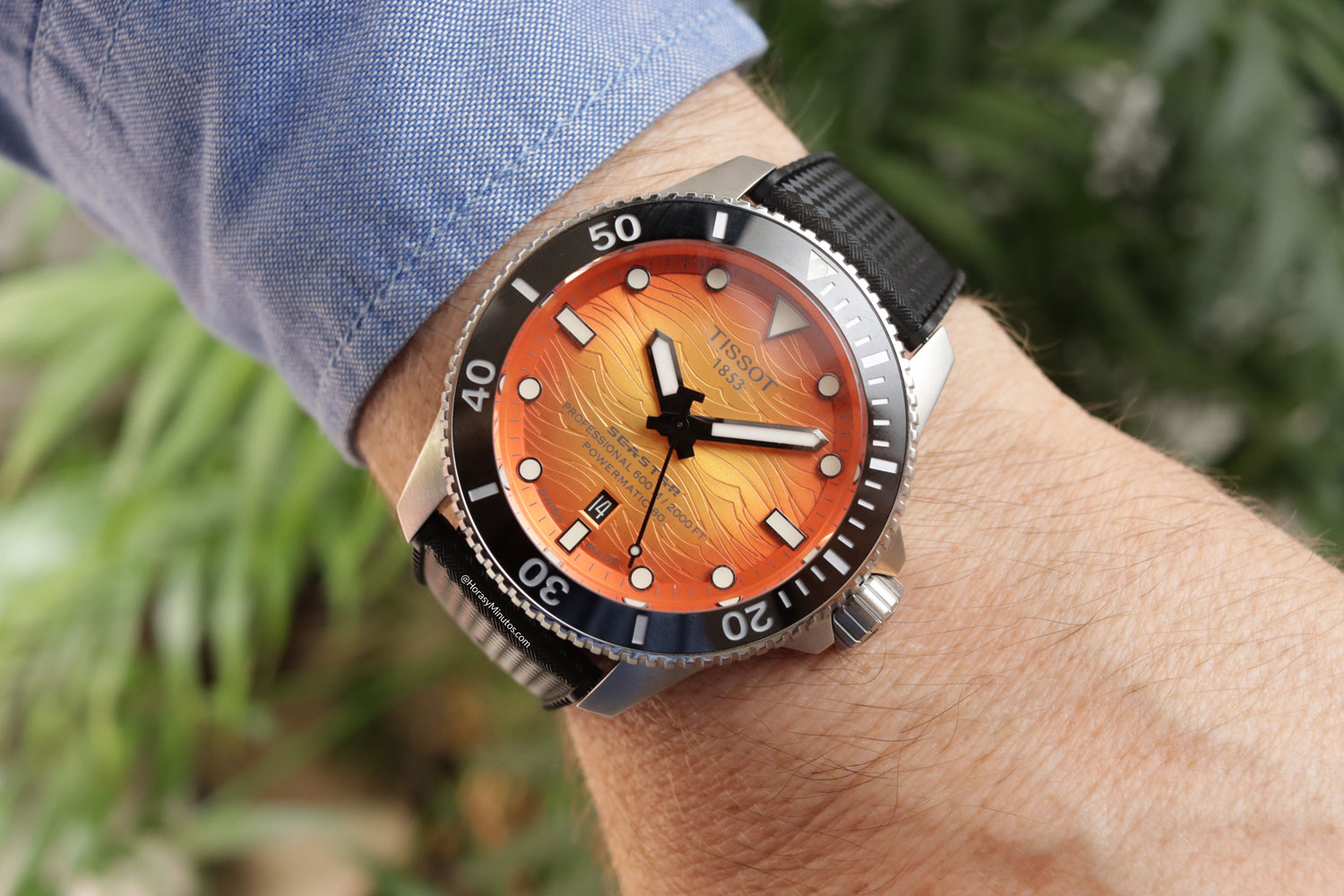 Así queda el Tissot Seastar 2000 Professional naranja