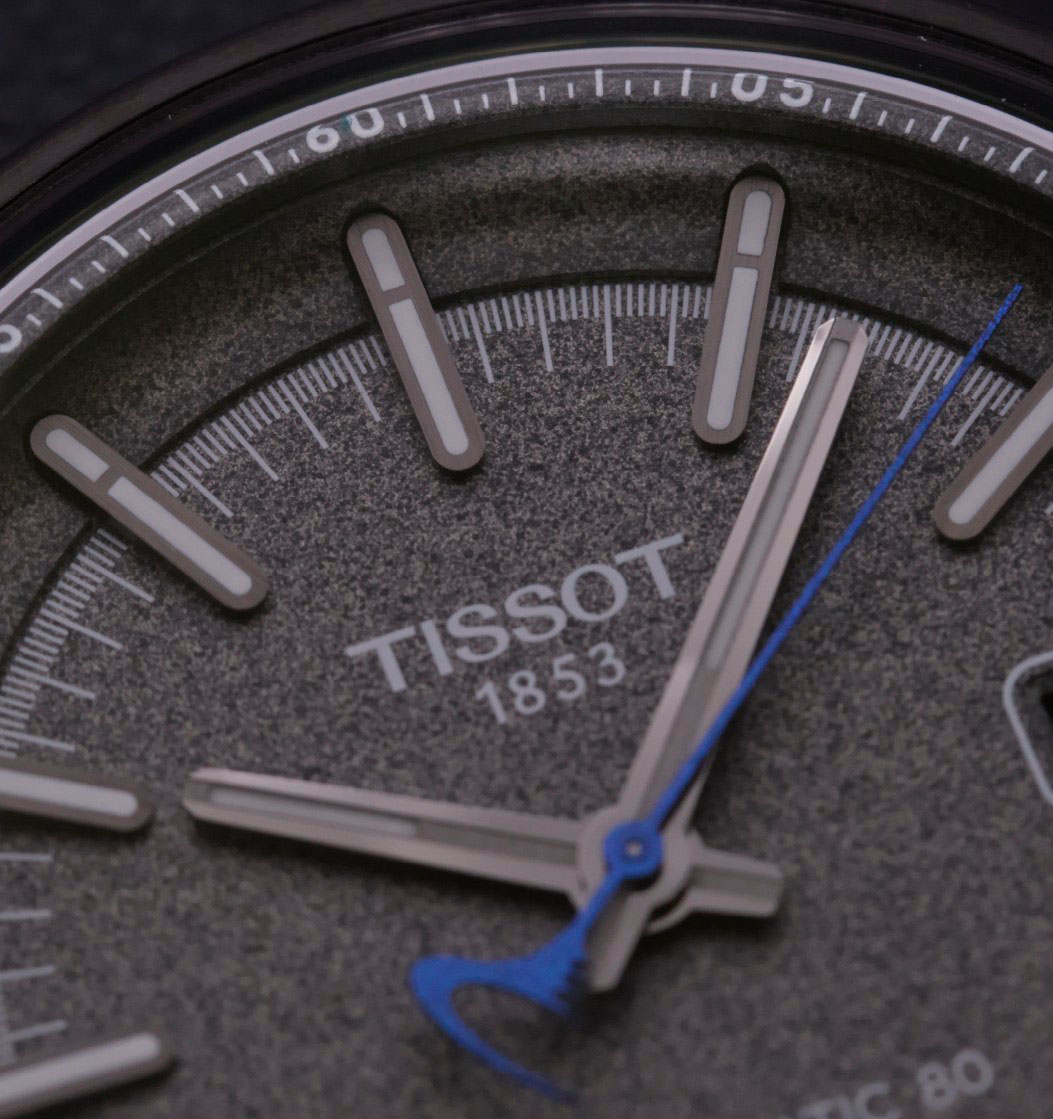 Detalle de la esfera del Tissot x Pinarello Edición Especial