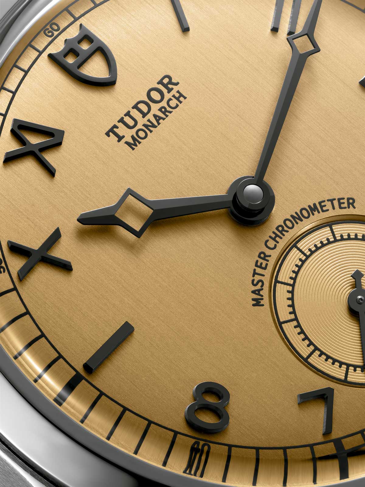 Detalle de la esfera del Tudor Monarch
