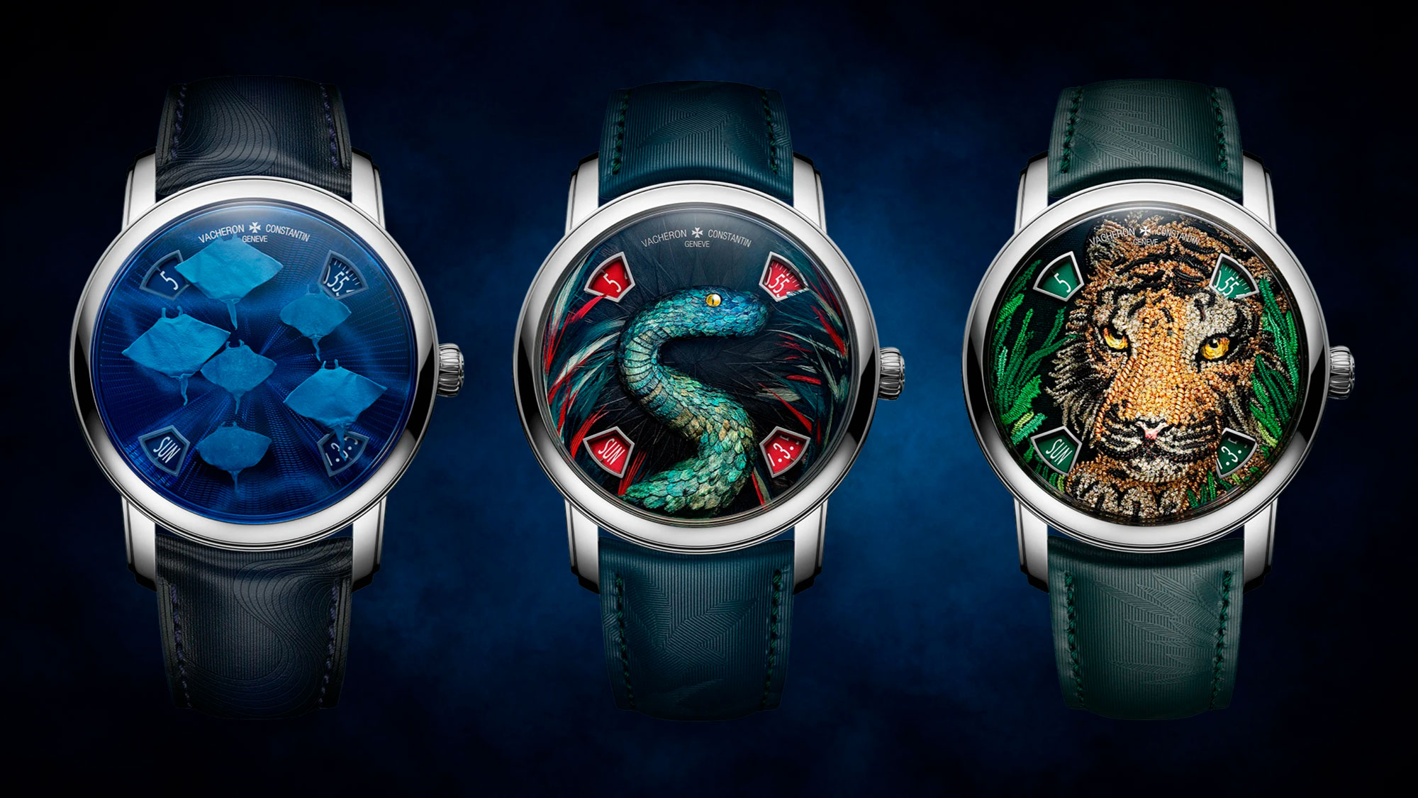 Vacheron Constantin Métiers d’Art Tribute to the Animal Kingdom Woodenwings Oraygami, Feathersnake y Tigerbroidery