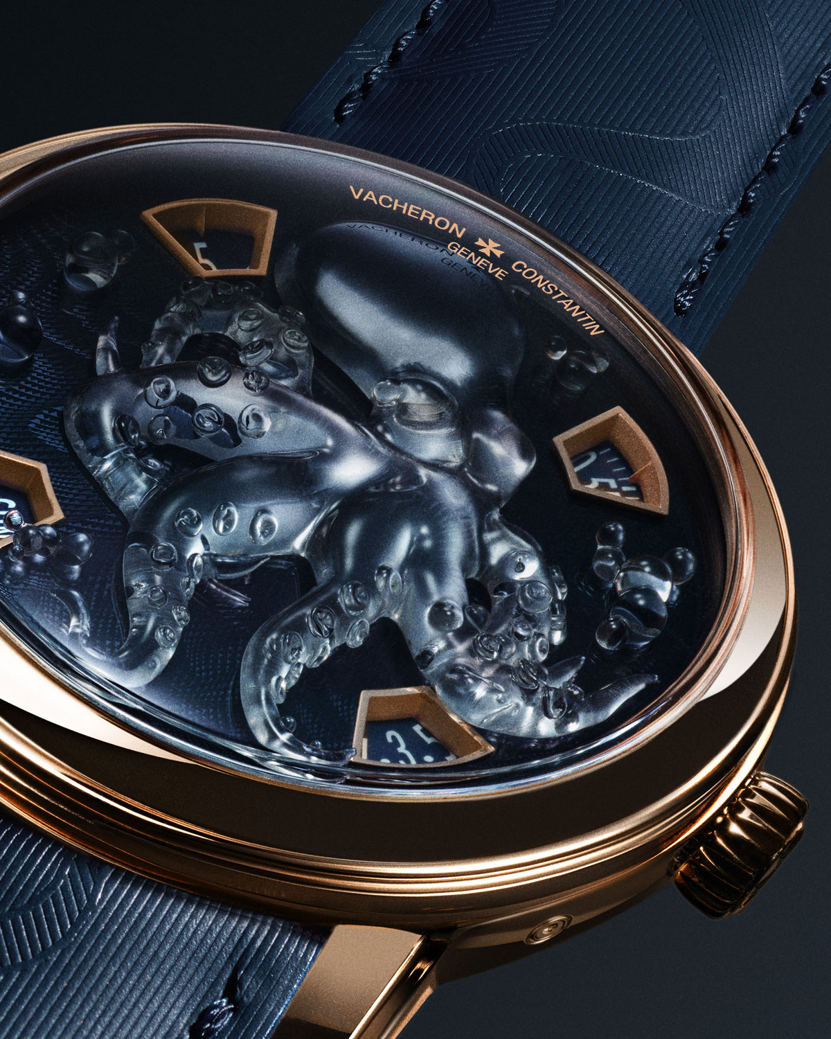 Esfera del Vacheron Constantin Métiers d’Art Tribute to the Animal Kingdom Glasstopus