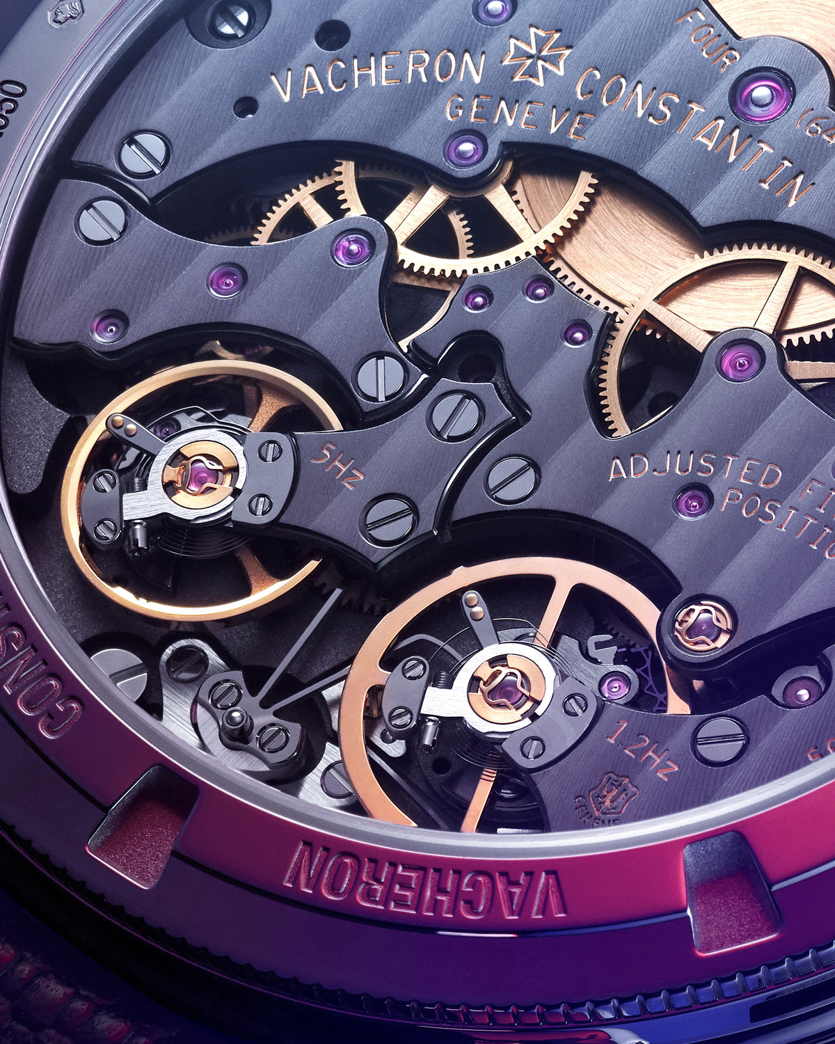 Detalle del calibre 3610 QP de Vacheron Constantin Traditionnelle Twin Beat Calendario Perpetuo