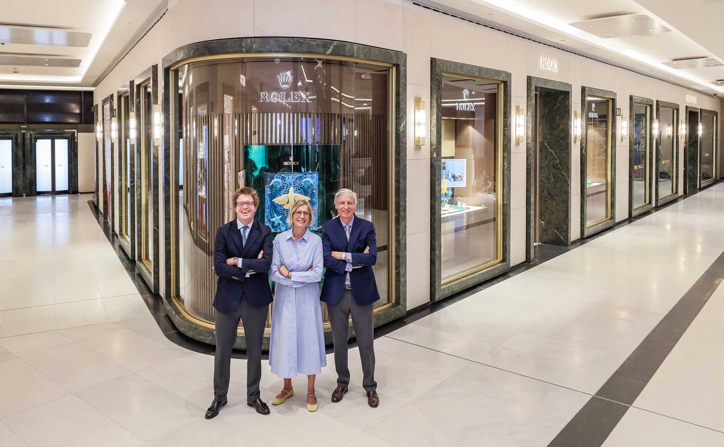 Yann Reznak Arechabala, Patricia Reznak y Yann Reznak en la nueva boutique de Rolex